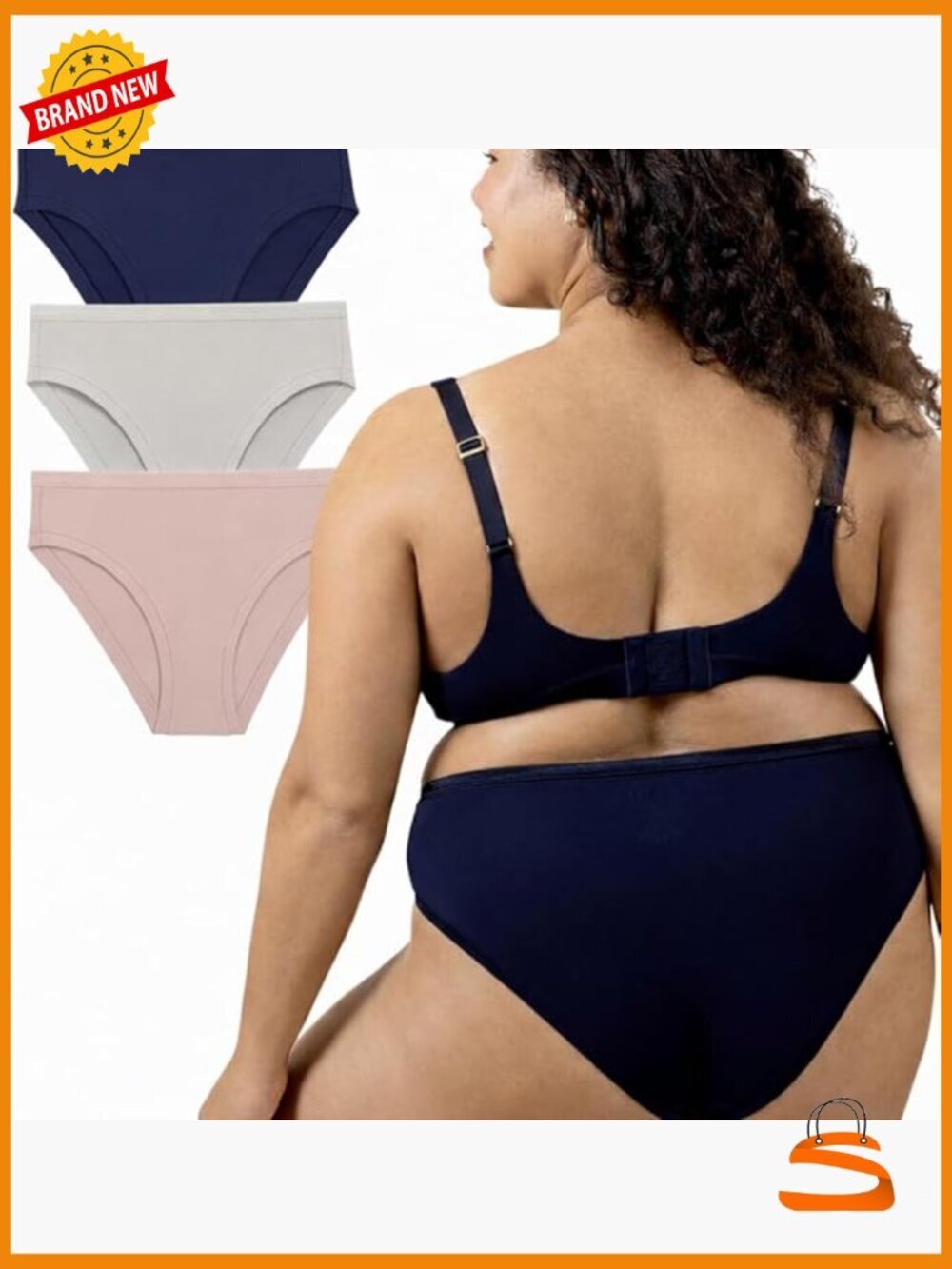 Organic Cotton Mid-Rise Bikini 3-Pack, Breathable Undies, Size Large